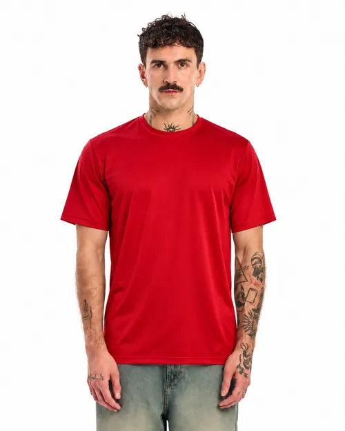 Camiseta Masculina Dry Esportivo na cor Vermelho, vista de frente